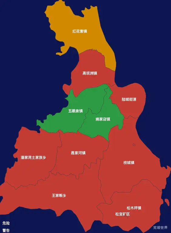 echarts宜昌市宜都市geoJson地图定义颜色